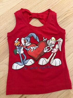 MonnaLisa Disney Red Bugs & Lola Bunny Heart Tank Top